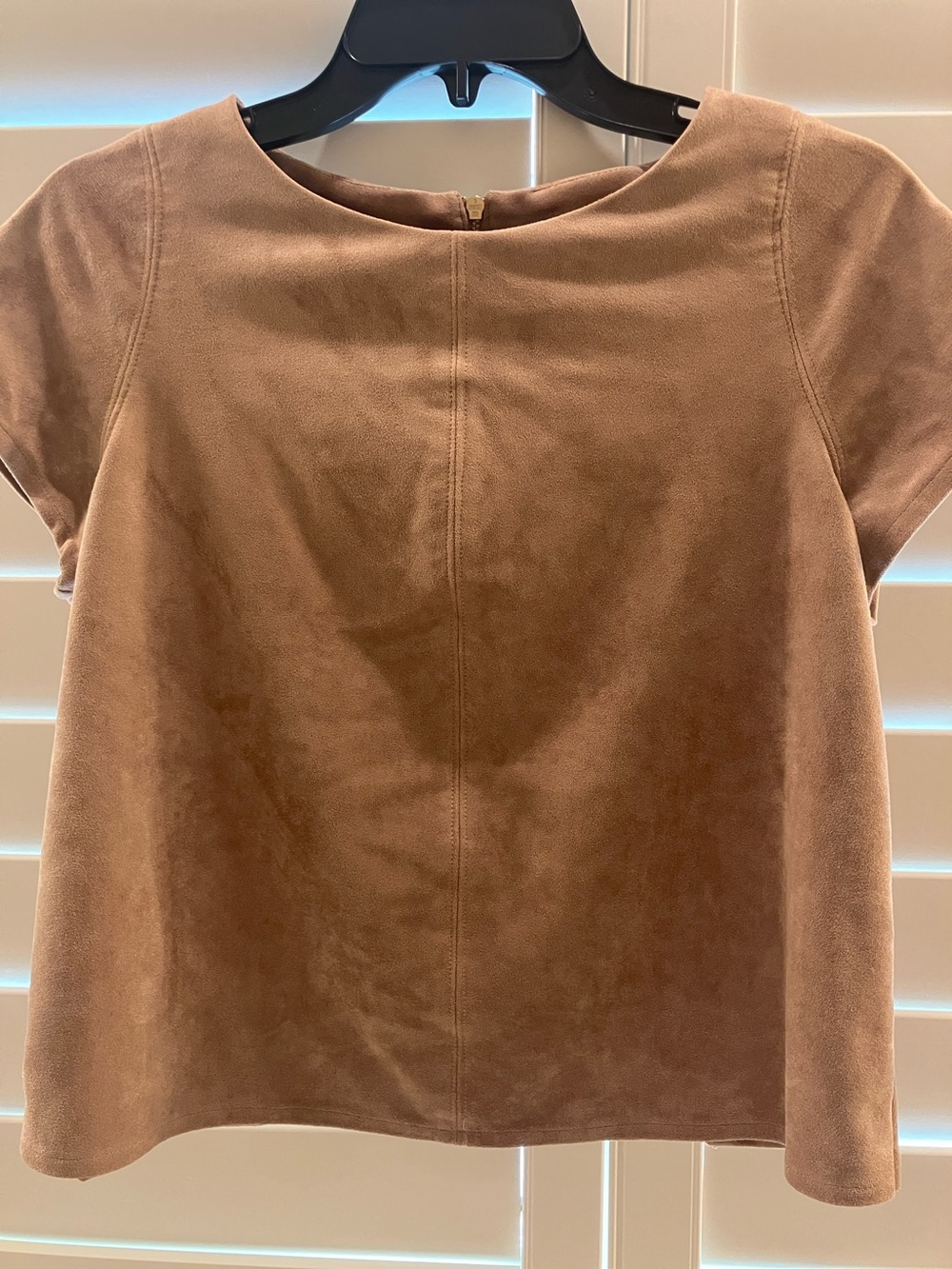 Sam Edelman Brown Suede Short Sleeve Top